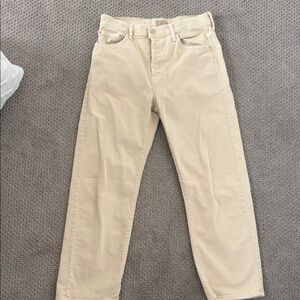 MOTHER Cream High-Rise Denim